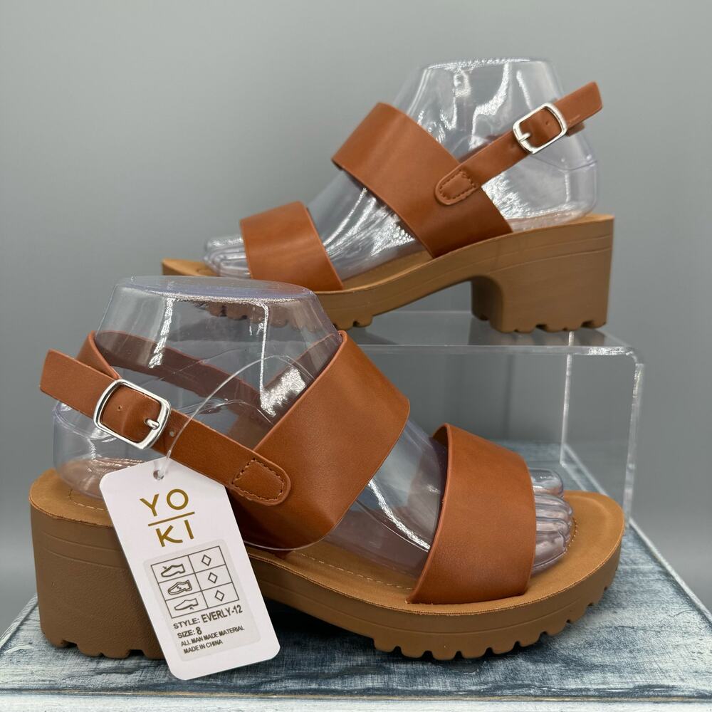 NEW Everly-12 Women’s Heeled Sandals Brown Size 8